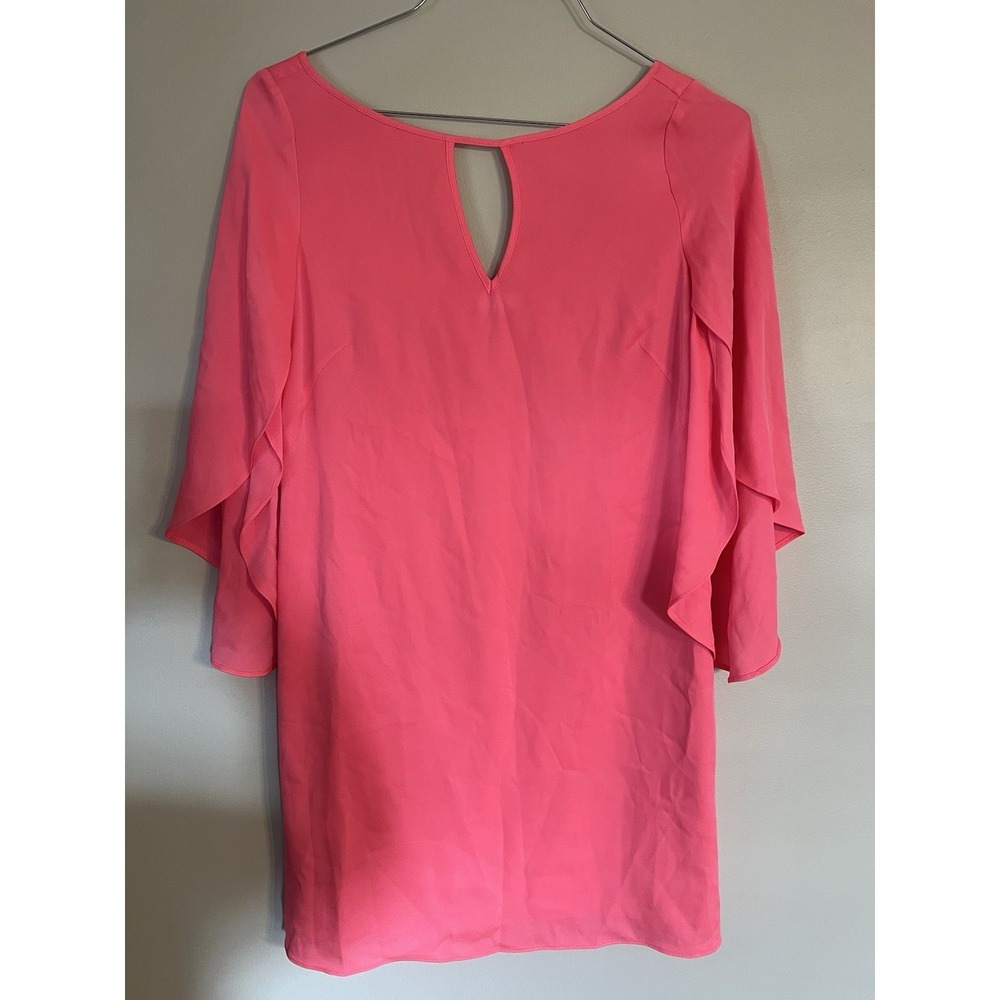 Milly Pink Butterfly Sleeve Stretch Silk Dress 4 - Picture 3 of 6